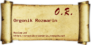 Orgonik Rozmarin névjegykártya